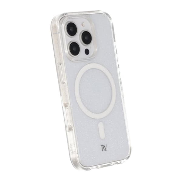 iPhone 16 Pro Rvelon Mobilskal TPU med MagSafe - Glitter Vit