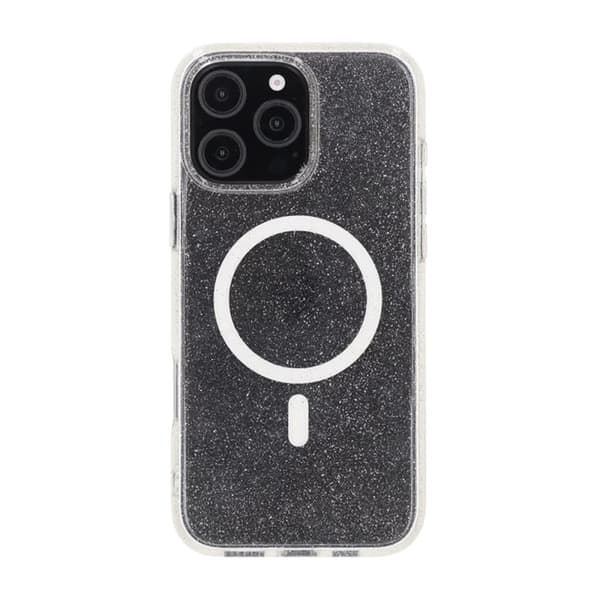 iPhone 16 Pro Max Rvelon Mobilskal TPU med MagSafe - Glitter Vit
