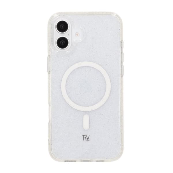 iPhone 16 Plus Rvelon Mobilskal TPU med MagSafe - Glitter Vit