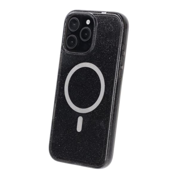 iPhone 16 Pro Max Rvelon Mobilskal TPU med MagSafe - Glitter Svart
