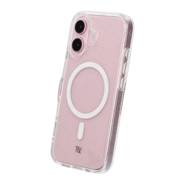 iPhone 16 Rvelon Mobilskal TPU med MagSafe - Glitter Vit