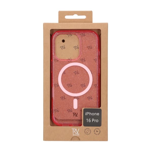 iPhone 16 Pro Rvelon Mobilskal TPU med MagSafe - Glitter Rosa