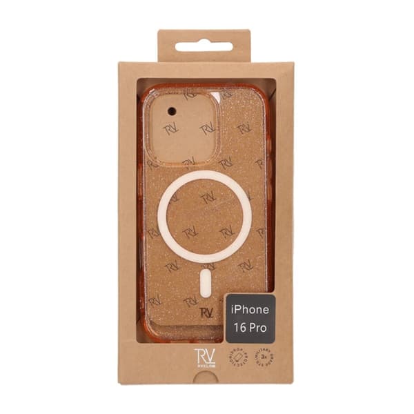 iPhone 16 Pro Rvelon Mobilskal TPU med MagSafe - Glitter Guld