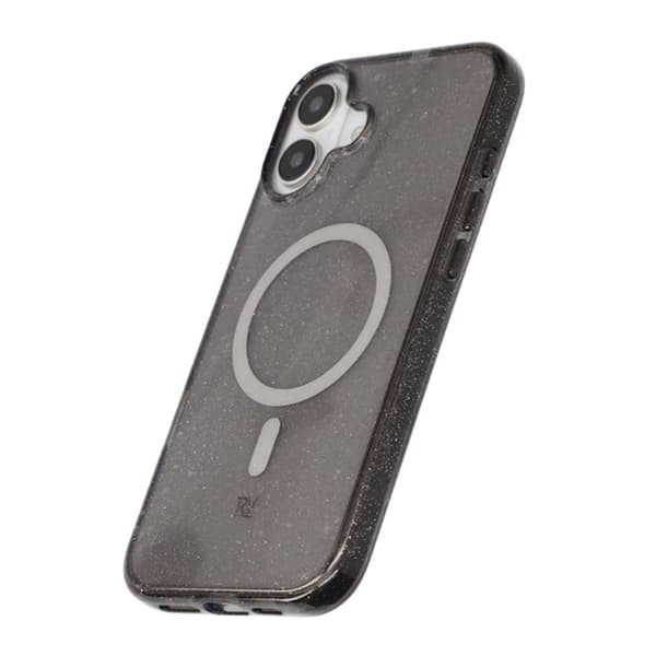 iPhone 16 Plus Rvelon Mobilskal TPU med MagSafe - Glitter Svart