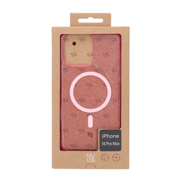 iPhone 16 Pro Max Rvelon Mobilskal TPU med MagSafe - Glitter Rosa