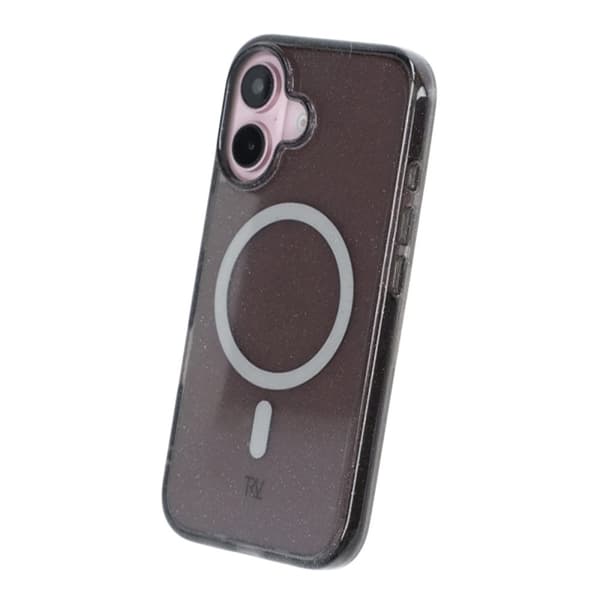 iPhone 16 Rvelon Mobilskal TPU med MagSafe - Glitter Svart