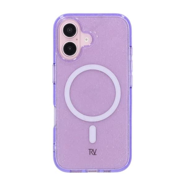 iPhone 16 Rvelon Mobilskal TPU med MagSafe - Glitter Lila