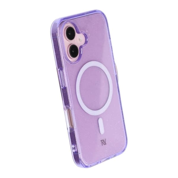 iPhone 16 Rvelon Mobilskal TPU med MagSafe - Glitter Lila