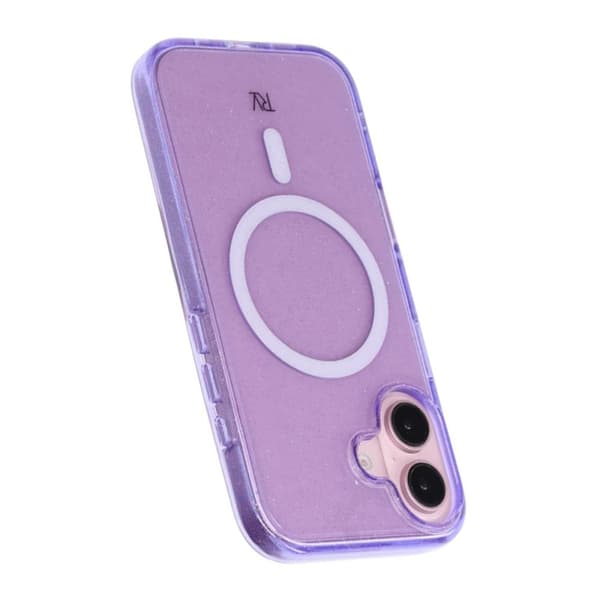 iPhone 16 Rvelon Mobilskal TPU med MagSafe - Glitter Lila