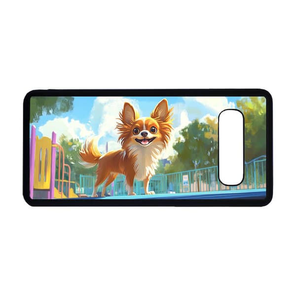 Børne Tegneserie Langhåret Chihuahua Hund Samsung Galaxy S10 Mobiltelefon Dække