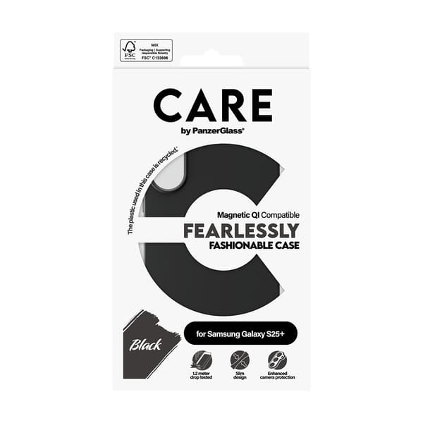CARE by PanzerGlass Samsung Galaxy S25 Plus Kuori Fashionable MagSafe Musta