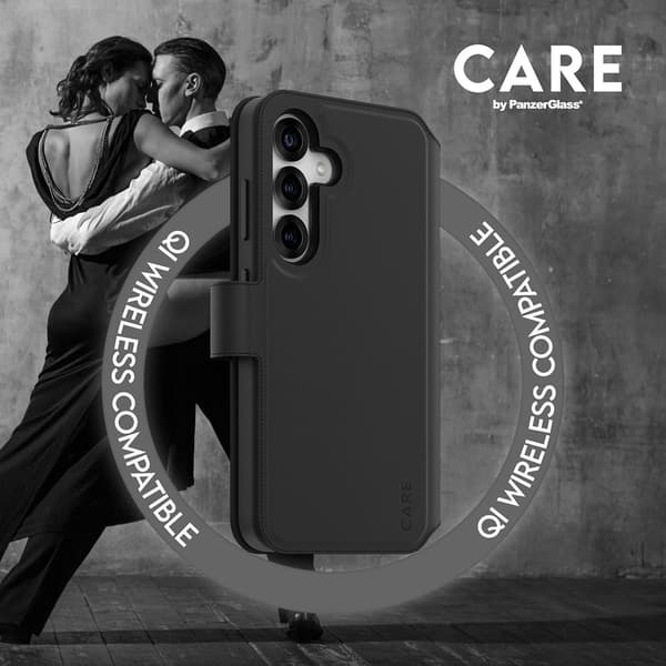 CARE by PanzerGlass Samsung Galaxy S25 Fodral Tango Two-in-One Wallet MagSafe Svart