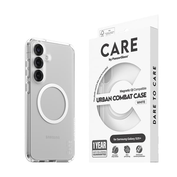 CARE by PanzerGlass Samsung Galaxy S25 Plus Kuori Urban Combat MagSafe Valkoinen