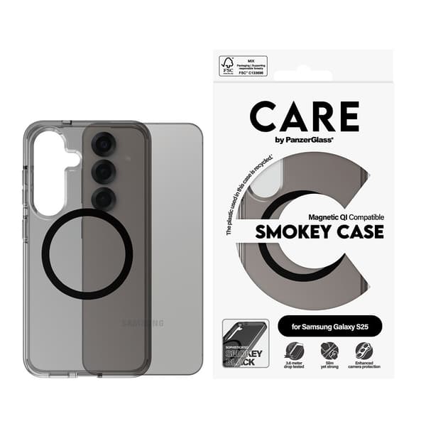 CARE by PanzerGlass Samsung Galaxy S25 Skal Smokey MagSafe Svart
