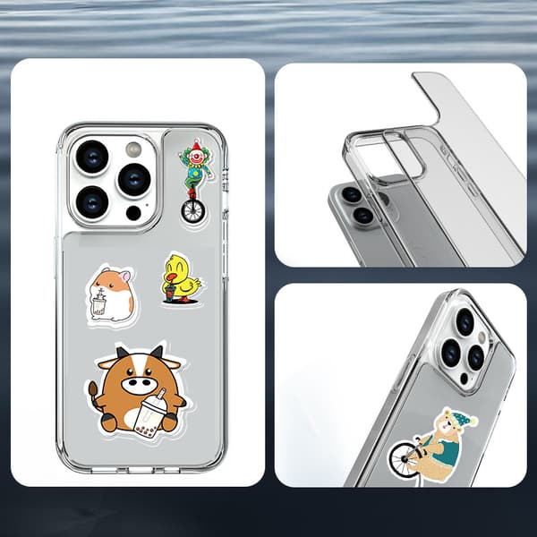 INF Gennemsigtigt Cover til iPhone - Stødsikkert Transparent TPU & PC Aftageligt Cover iPhone 16 Pro Max