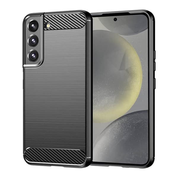 Børstet silikone cover Samsung Galaxy S25 - Sort