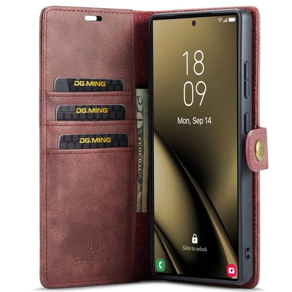 Mobil lommebok DG-Ming 2i1 Samsung Galaxy S25 Ultra - Rød