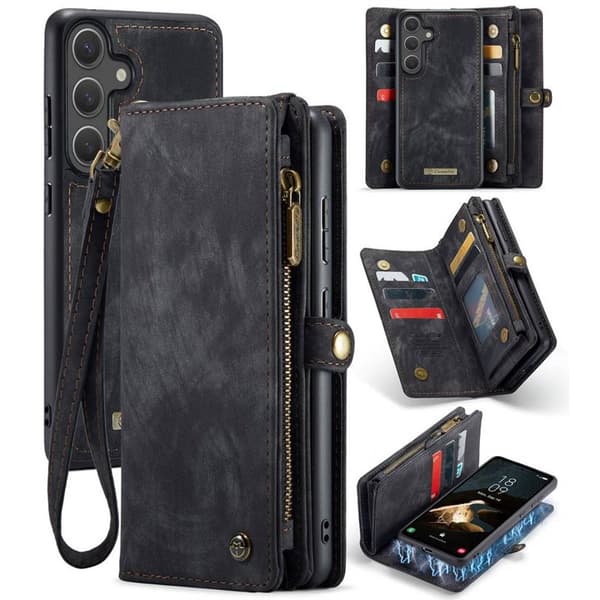CaseMe mobilfodral 008 8-kort Samsung Galaxy S25 Plus - Svart/grå