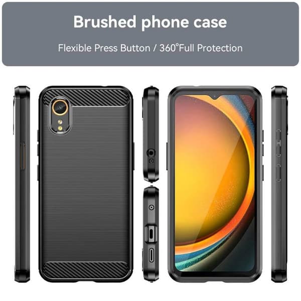 Borstat silikon skal Samsung Galaxy Xcover 7 Pro - Svart