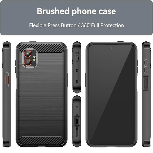 Borstat silikon skal Samsung Galaxy Xcover 7 Pro - Svart