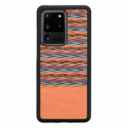Mobiltelefonfodral, fodral till Galaxy S20 Ultra browny rutig svart, Man&Wood