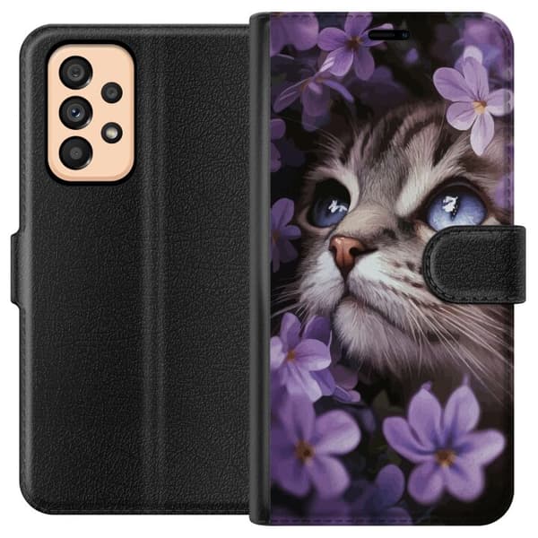 Samsung Galaxy A53 5G Tegnebogsetui Kat og blomster