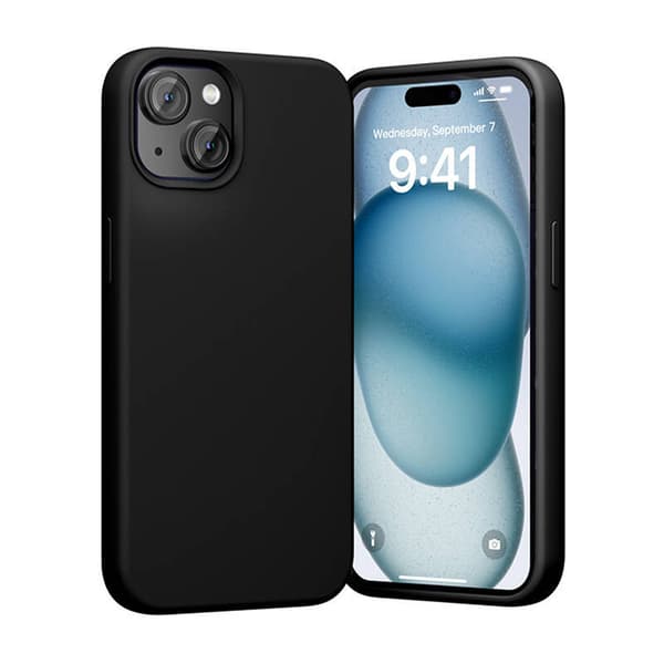Vention KUFB0-20 silikonikotelo iPhone 15 Plus -puhelimelle (musta)
