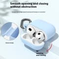 Miniatyrbild 5 av 6: AirPods 4 Skal Med Karbinhake Silikon Ljus Blå