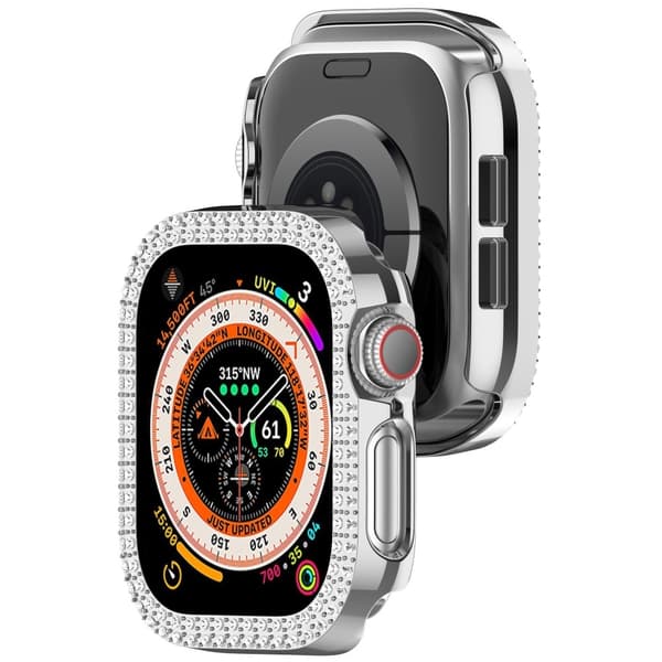 Apple Watch 10 42 mm Skal Rhinestone Silver