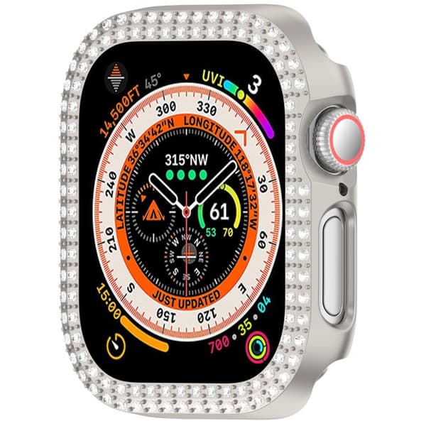 Apple Watch 10 46 mm Skal Rhinestone Grå