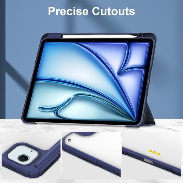 iPad Air 13 2025/2024 Fodral Hybrid Med Pennhållare Mörk Blå