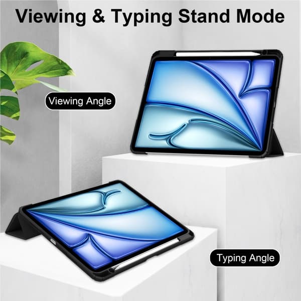 iPad Air 13 2025/2024 Fodral Hybrid Med Pennhållare Svart
