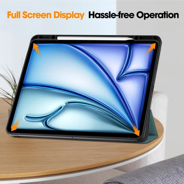 iPad Air 13 2025/2024 Fodral Tri-Fold Pennhållare Grön