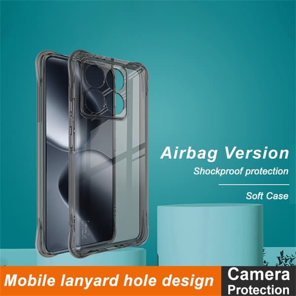 IMAK Xiaomi 14T Pro Skal TPU AirBag Shockproof Tonad Svart