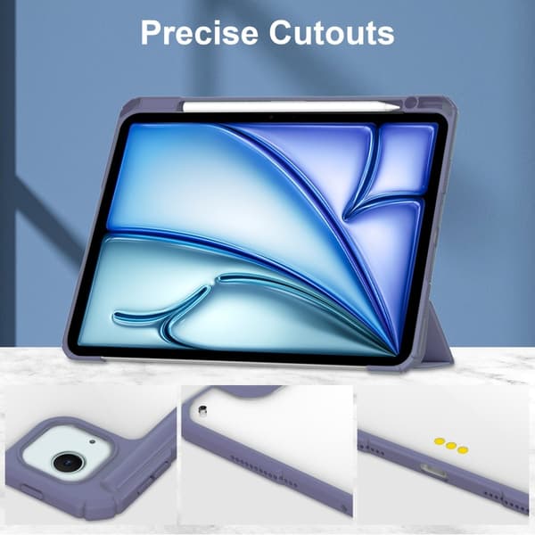 iPad Air 13 2025/2024 Fodral Hybrid Med Pennhållare Lila