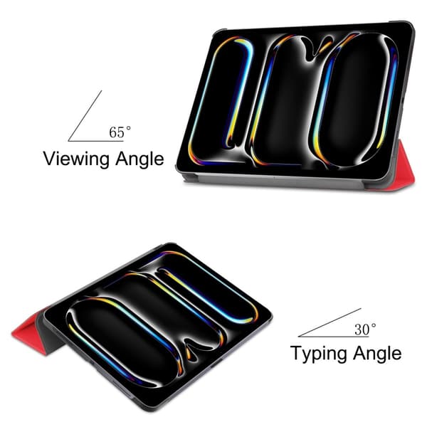 iPad Pro 11 2024 Fodral Tri-Fold Röd