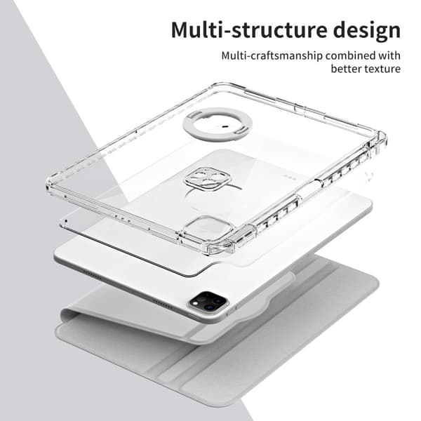iPad Pro 11 2024 Fodral Hybrid Rotation Pennhållare Vit