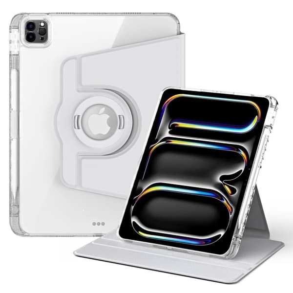 iPad Pro 11 2024 Fodral Hybrid Rotation Pennhållare Vit
