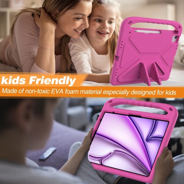 iPad Pro 13 2024/Air 13 2025/2024 Skal EVA Kickstand Rosa