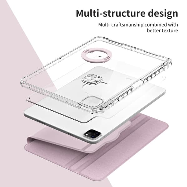 iPad Pro 11 2024 Fodral Hybrid Rotation Pennhållare Rosa