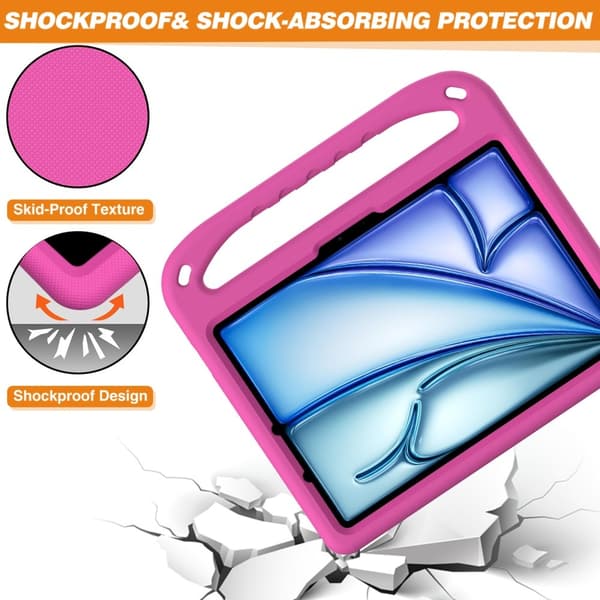 iPad Pro 11 2024/Air 11 2025/2024 Skal EVA Kickstand Rosa
