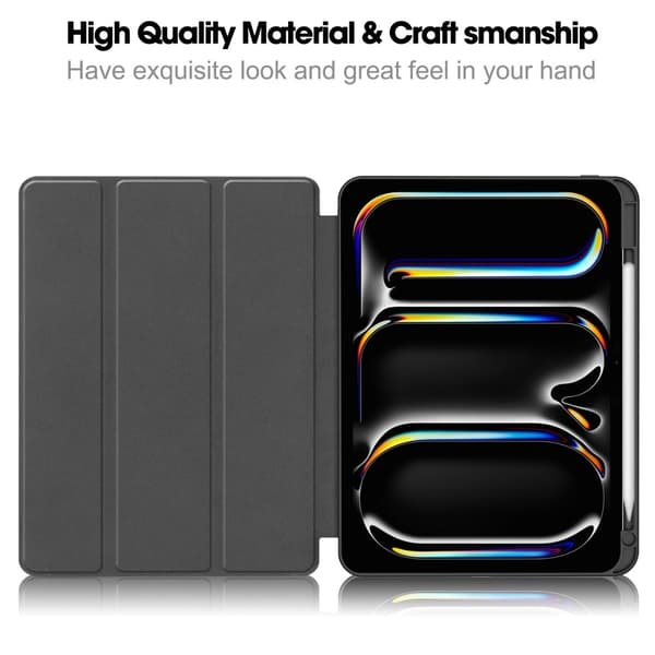 iPad Pro 11 2024 Fodral Tri-Fold Pennhållare Mörk Blå