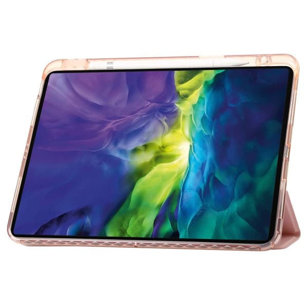iPad Pro 11 2024 Fodral Tri-Fold Pennhållare Hybrid Rosa