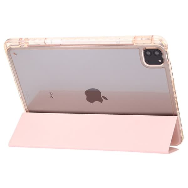 iPad Pro 11 2024 Fodral Tri-Fold Pennhållare Hybrid Rosa