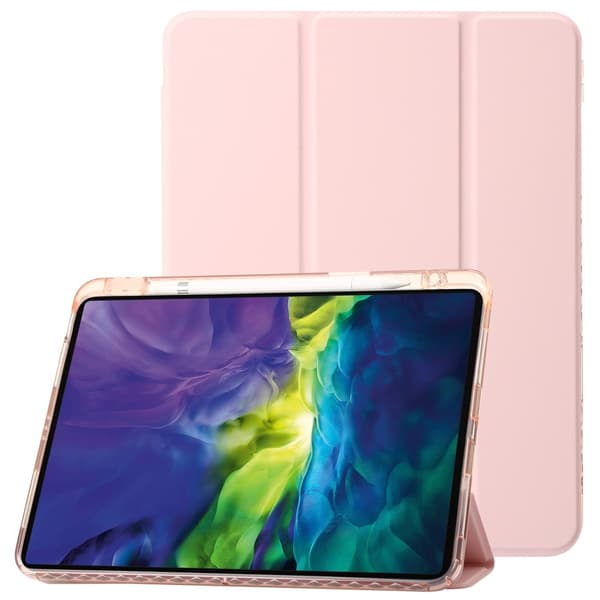 iPad Pro 11 2024 Fodral Tri-Fold Pennhållare Hybrid Rosa