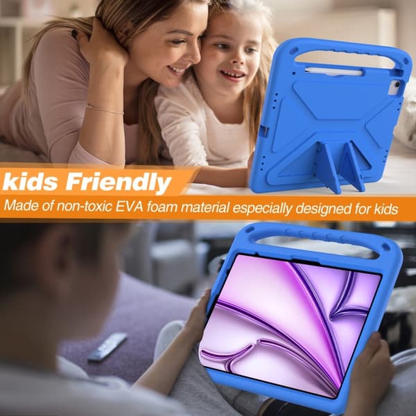 iPad Pro 13 2024/Air 13 2025/2024 Skal EVA Kickstand Blå