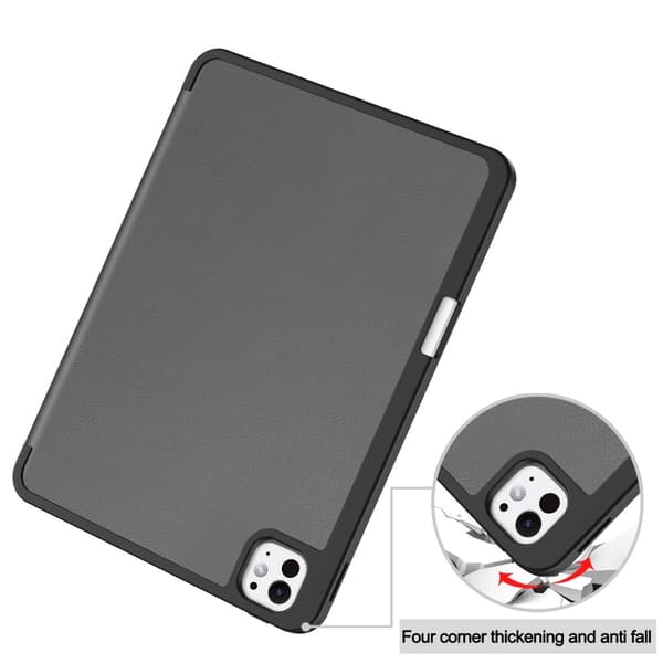 iPad Pro 11 2024 Fodral Tri-Fold Pennhållare Grå