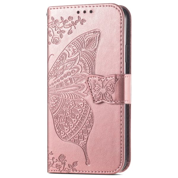 iPhone 16 Pro Max Fodral Med Fjäril Tryck Roséguld