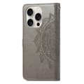 Miniatyrbild 6 av 6: iPhone 16 Pro Max Fodral Mandala Läder Grå