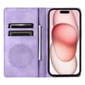 Miniatyrbild 2 av 6: iPhone 16 Pro Max Fodral Mandala Flip Läder Lila